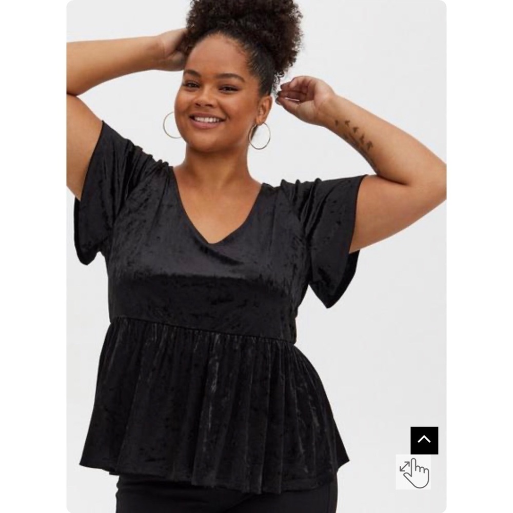 TORRID Whimsygoth Babydoll Velvet V-Neck Flutter Sleeve Midi Top Size M/L